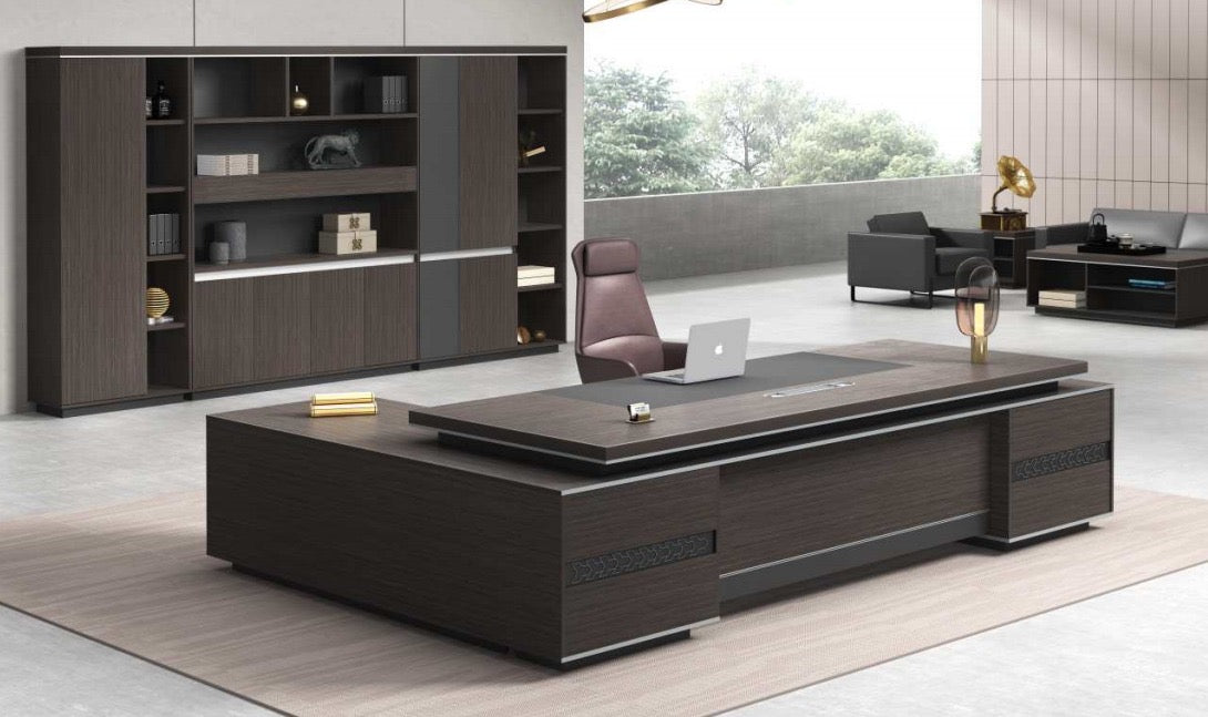Brown Executive Office Desk - Modern Design with Maximum Functionality