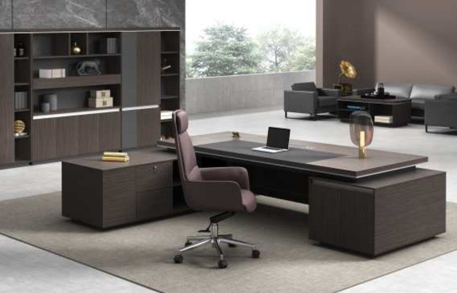 Brown Executive Office Desk - Modern Design with Maximum Functionality