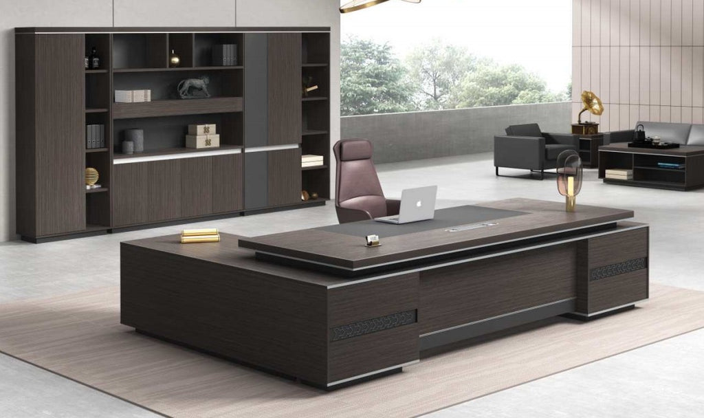 Brown Executive Office Desk - Modern Design with Maximum Functionality